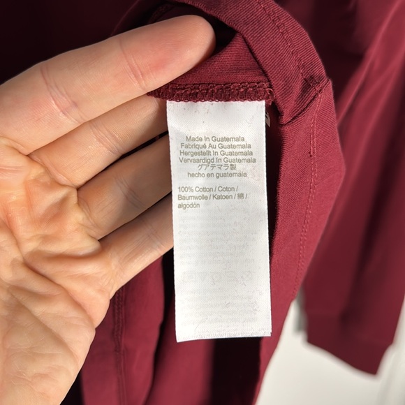 J. Crew Men's Medium Burgundy Long Sleeve Essential Tee NWT - Picture 6 of 7